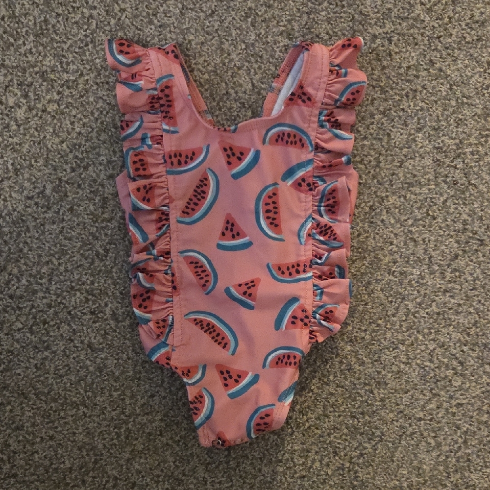 Watermelon Print Kids Swimsuit